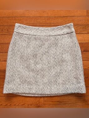 The Limited Gray Herringbone A-Line Mini Skirt